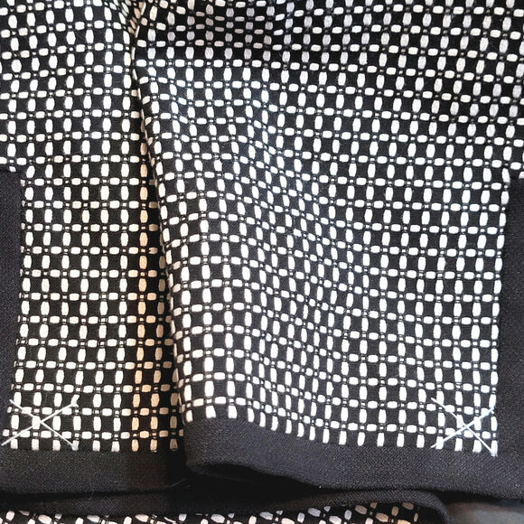 Talbots Black White Print Collarless Open Blazer Office Career Classic Jacket 10 - Picture 15 of 16